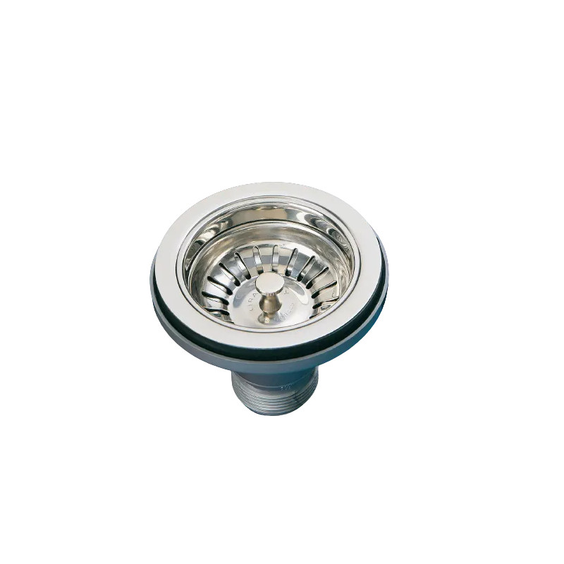 Mandafvoer zonder overloop, diameter 114,3 mm gesatineerd nikkel