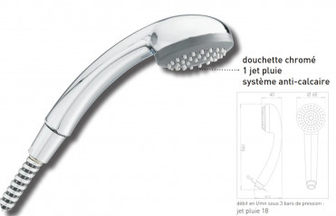 Cobra shower head, rain jet, diameter 65 mm, anti-limescale, chrome