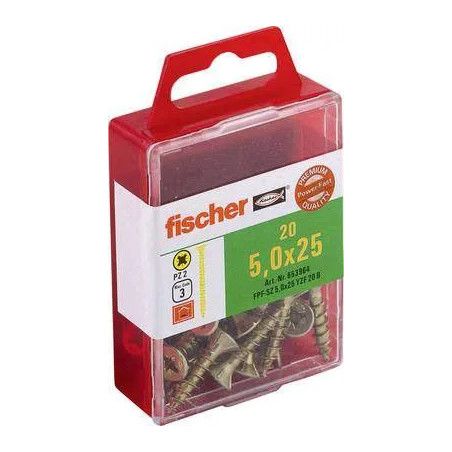 Vis POWER-FAST acier bichromate Pozidriv 4x45mm, 30 pièces