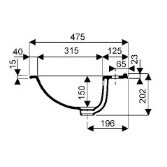 Bastia 56CM inbouw wastafel