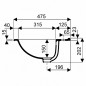 Recessed washbasin Allia Bastia 56 cm with tap platform Recessed washbasin Allia Bastia 56 cm with tap platform