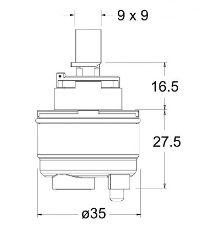 Kartusche C2 für Ondyna Mischbatterie Typ JR107/JR401/EM401, d.35mm
