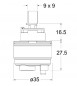 C2 patroon voor Ondyna mengkraan type JR107/JR401/EM401, diameter 35 mm
