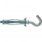 Set van 4 HM metalen muurpluggen 5x37 mm met 5 mm ronde haak