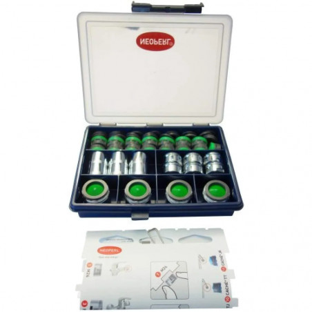 Caja de mantenimiento con 31 aireadores de 7,5 a 9L/min.