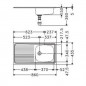 Roestvrijstalen inzetspoelbak 1 spoelbak 1 afdruipgedeelte 860x435 mm, ESX611 86
