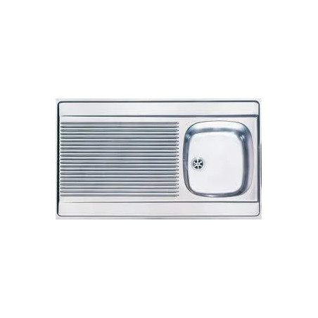 Fregadero de acero inoxidable para poner con enchufe 1 tazón 1 escurridor 900x600.