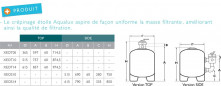 Bovenste zandfilter 14 m3 per uur, met 6-wegklep, compleet, 615 mm