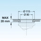 2p afvoer met overloopbuis in grijs PP, lengte 170 mm