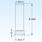 Stalen overloopbuis, lengte 320 mm