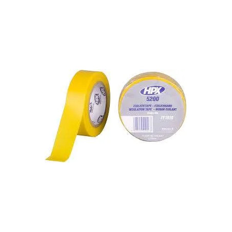 Ruban isolant PVC TAPE 5200, jaune, 15 mm x 10m