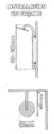 Column to connect to shower mixer tap "Elle et Lui Eco d'eau" for renovation