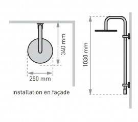 Colonne à raccorder sur robinet mitigeur de douche "Elle et Lui Eco d'eau" de rénovation