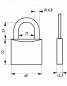 Maximaal 40 mm aluminium hangslot, 2 sleutels
