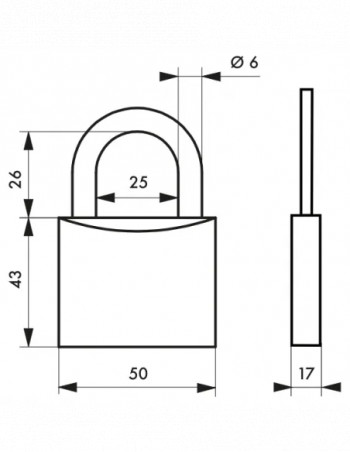 SKIPPER BLUE adv stainless steel padlock, 50mm, 2 keys