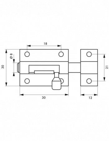 Bullone in ottone da 30 mm