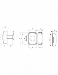 Pack of 2 locks 2310, cylinder 45mm, bronze, 6 keys