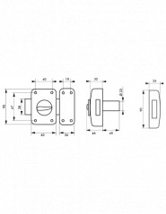 Verrou CORVETTE, bouton cylindre 40 mm, epoxy or, 3 clés