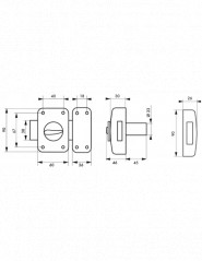 Verrou CORVETTE, bouton cylindre 45 mm, epoxy or, 3 clés