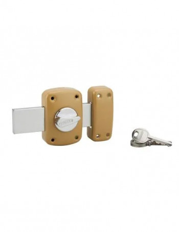 Verrou CORVETTE, bouton cylindre 30mm, pene bronze, 3 clés