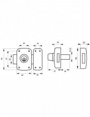 Verrou design bouton cylindre 45 mm, epoxy bronze, 3 clés