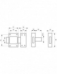 Standaard cilinderslot zonder knop, 40 mm, epoxy brons