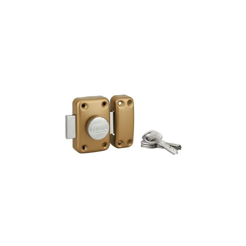 Traffic 6 slot met knop en 45 mm cilinder, epoxy goud, 4 sleutels