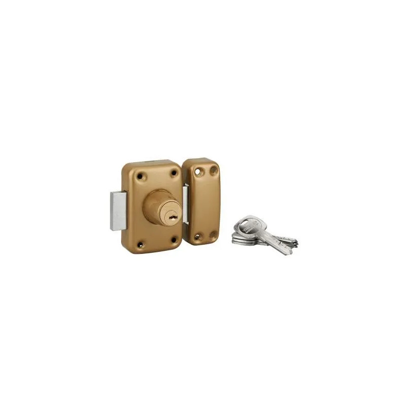 Verkeersslot 6 dubbele cilinder 45 mm, epoxy goud, 4 sleutels