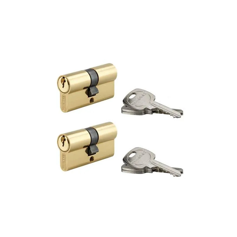 Shell van 2 STANDAARD PROFIEL cilinders, 30x30, S'ENT, 6 sleutels