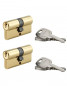 Shell van 2 STANDAARD PROFIEL cilinders, 30x30, S'ENT, 6 sleutels