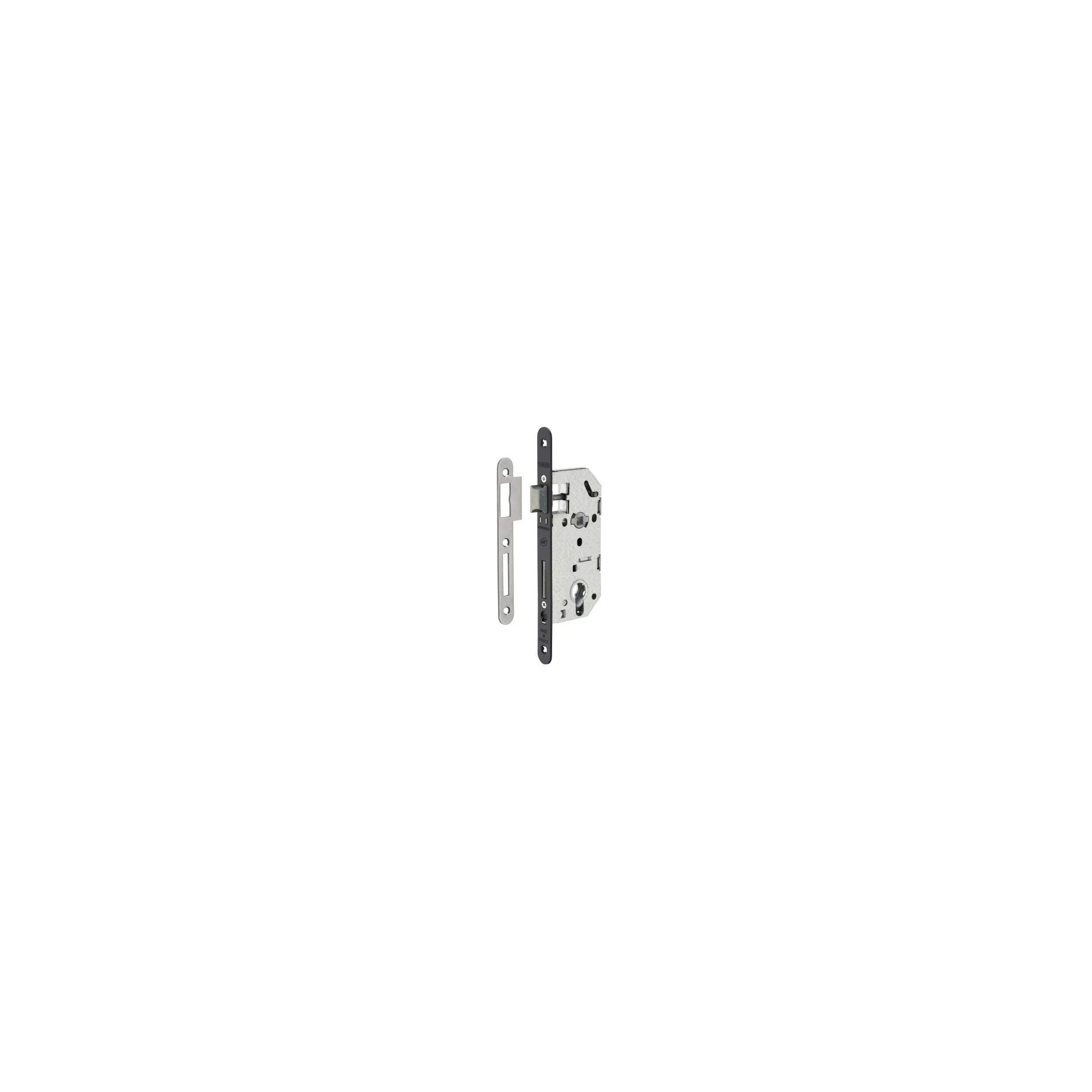 Boitier de serrure à encastrer, axe 40mm, pour cylindre tétiere noire