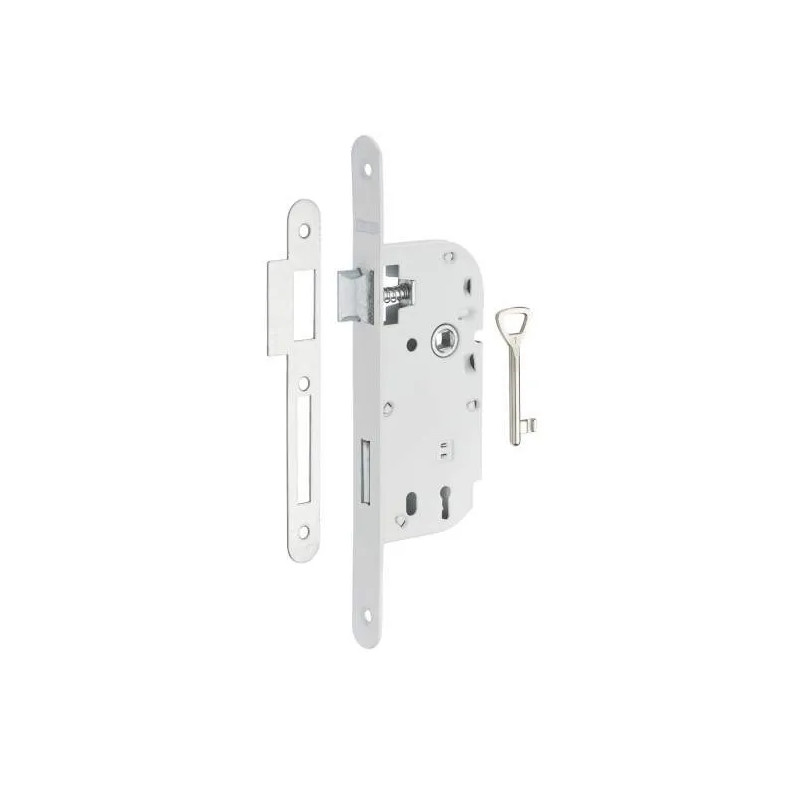 Insteekslot, schacht 40 mm, nachtschoot BR, wit, 1 sleutel