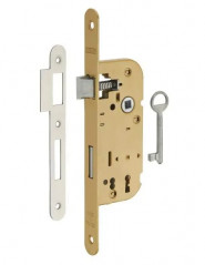 Serrure encastrée, axe 40mm, pene demi-tour BR, bronze, 1 clé