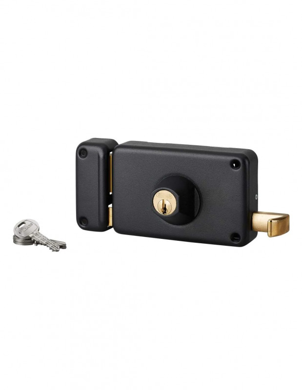 Horizontal cylinder surface lock, with pull, 140x88mm, left Horizontal cylinder surface lock, with pull, 140x88mm, left