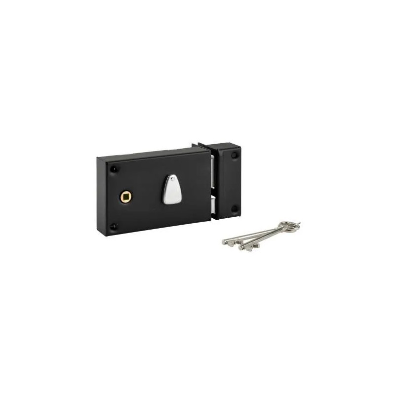 Opbouw nachtschoot slot, 1/2 draai, 140x82 mm, rechts, 1 sleutel