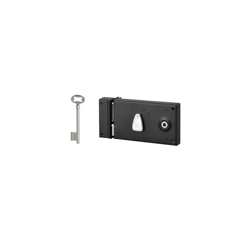Opbouw nachtschoot slot, 1/2 draai, 140x82 mm, links, 1 sleutel