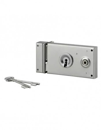 Slot voor poort, 1/2 draai nachtschoot, verzinkt, 140x82, links
