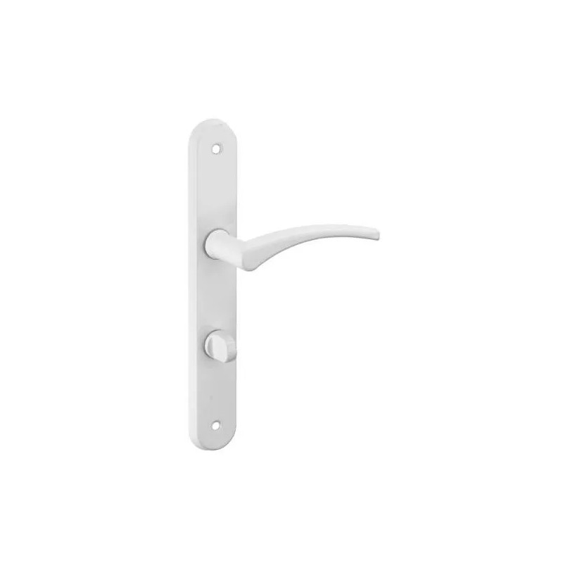Door handle, Hebe, white lacquered, E195, with locking mechanism