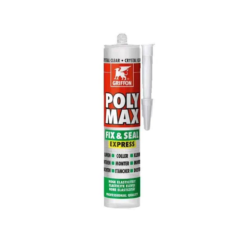 Mastieklijm, poly max express transparant Kristal 300g