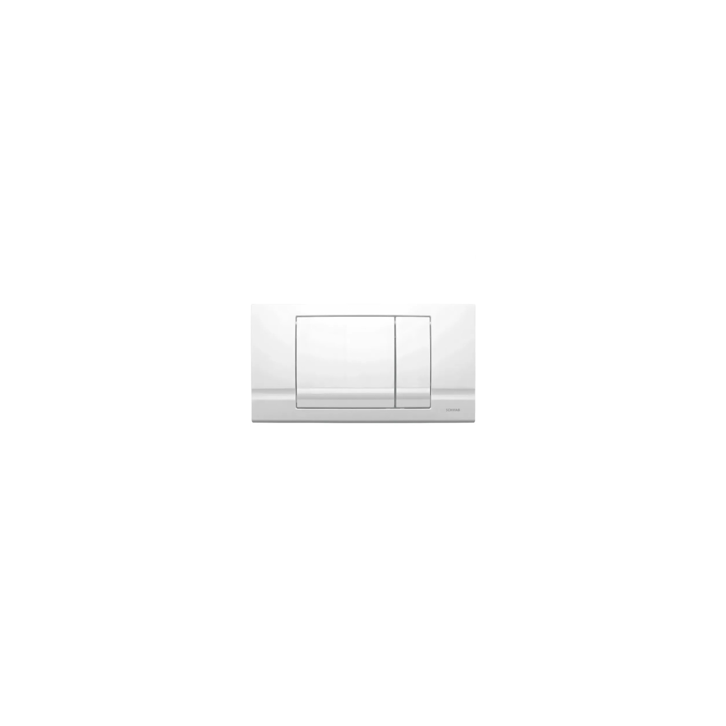 Plaque de commande murale RIVA DUO Schwab WC encastré, double touche blanche
