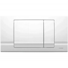 Plaque de commande murale RIVA DUO Schwab WC encastré, double touche blanche