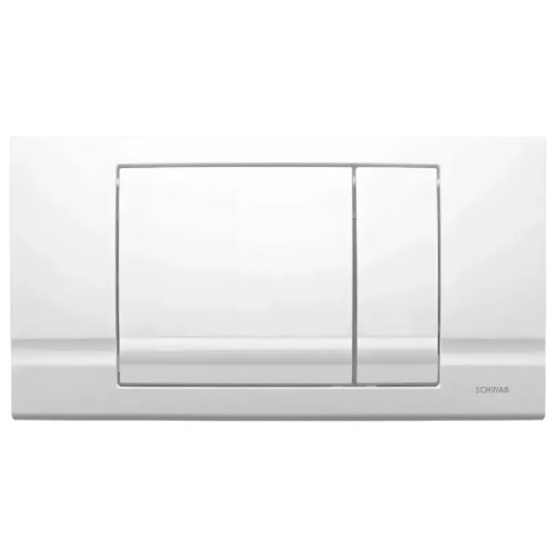 Wandbetätigungsplatte RIVA DUO Schwab Wand-WC, weiße Doppelbetätigung