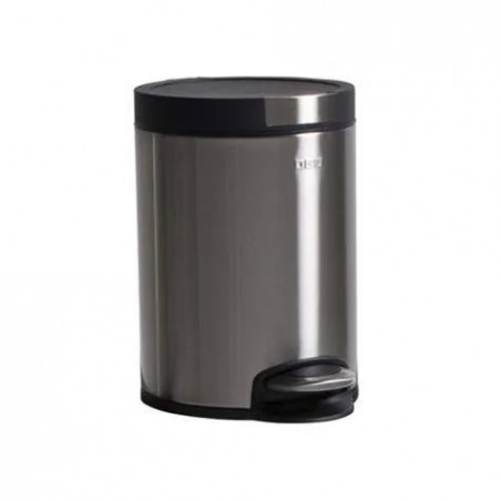 Poubelle cylindrique 5 litres, inox mat