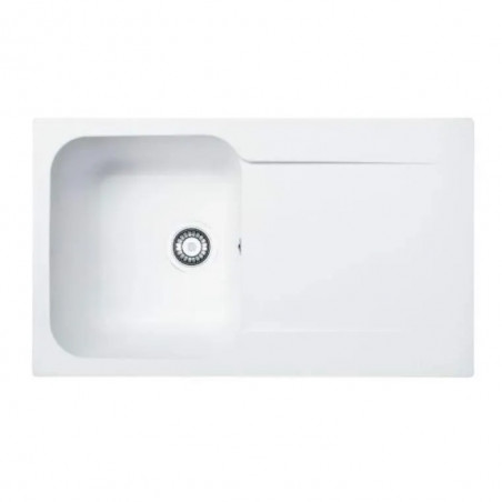 Build-in sink white, 86x50 cm, 1 bowl, 1 drainer, KITE 100