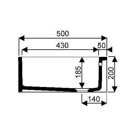 Bürostempel 70x50cm, 20cm Banner, mit Überlauf