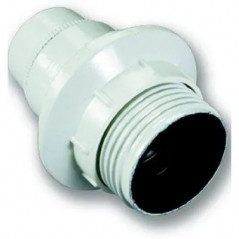 Douille E14 blanche filetée, avec bague, diamètre 10, 6W, 2A, 250V