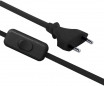 Cavo con interruttore e spina 6A, 2x0.75, nero Cavo con interruttore e spina 6A, 2x0.75, nero