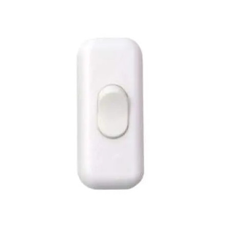 Interruptor de extremo de cable unipolar, 2A, 250V, blanco
