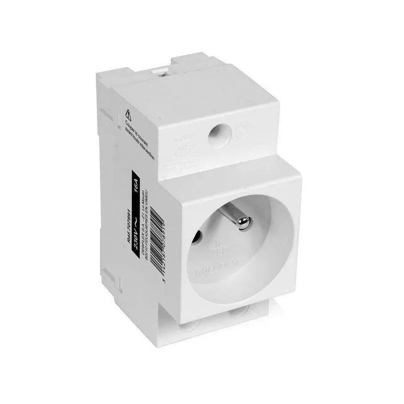 Modulaire wandcontactdoos 2P plus T 10/16A Grijs