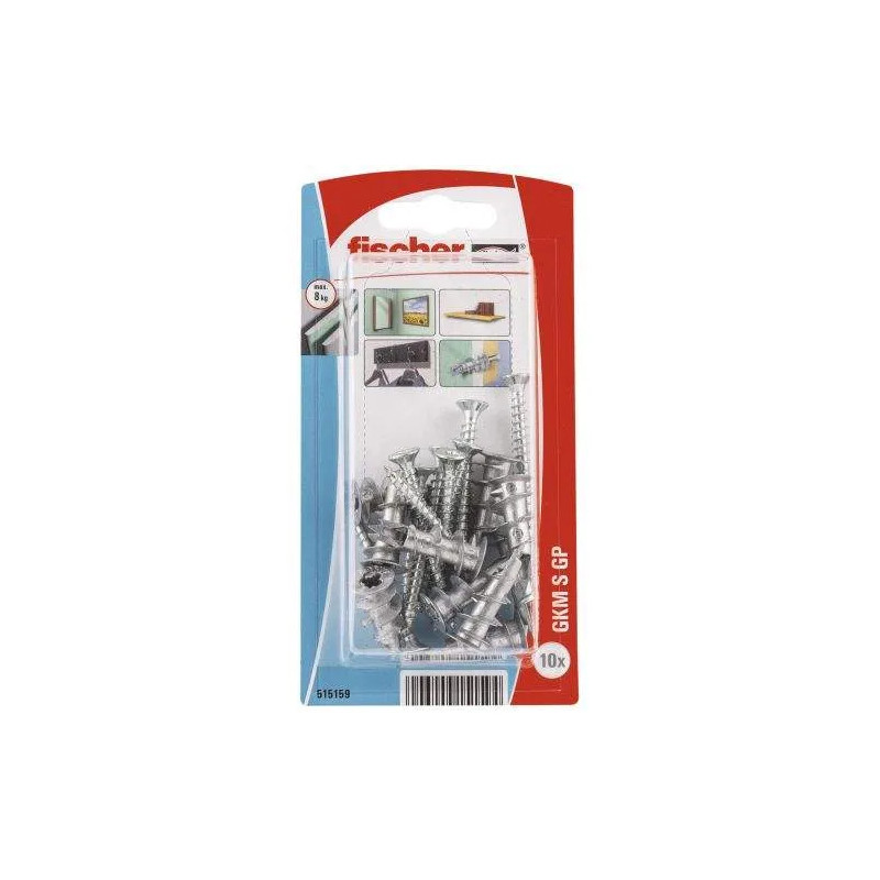Zelfborende metalen plug voor GKM plaat met 4,5x50 schroeven, 10 stuks